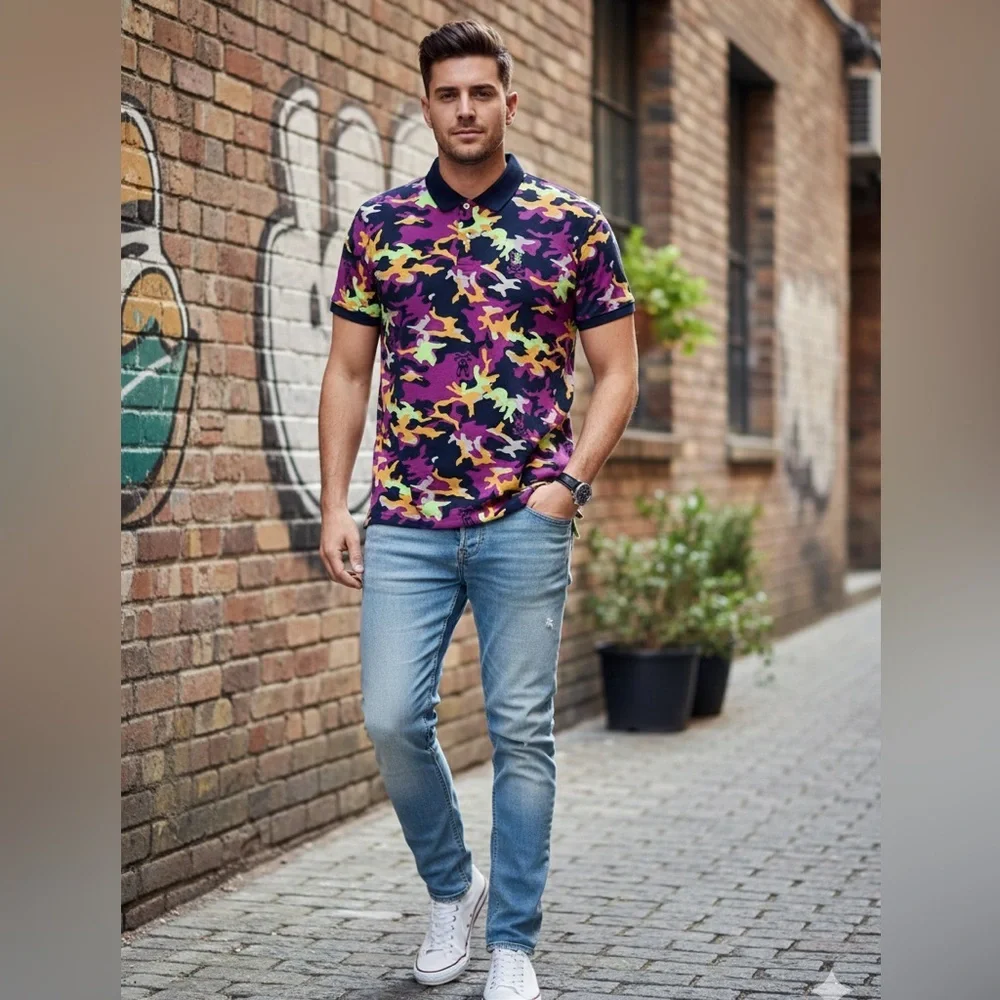 Psycho Bunny Multicolor Camouflage Polo Shirt
Size 7 , 100% cotton . - Picture 2 of 11